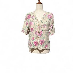 Floral Cream and pink Women's Top